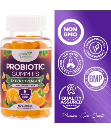 Probiotic Gummies 5 Billion CFU - Advanced Multi-Strain Probiotic Formula Immune Digestive & Gut Health Support Gummy for Women Men Kids Daily Probiotics Supplement Non-GMO Vegan 60 Gummies 60 Count (Pack of 1) - Buy Online on GoSupps.com