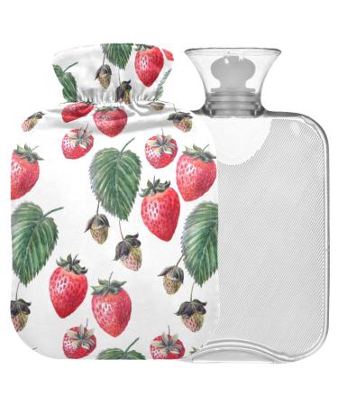 Naanle strawberry fruit heat bottle with reference transparent hot water bottle 1l hot hot water bottle for handfoot heat heat pain relief heat and cold therapy
