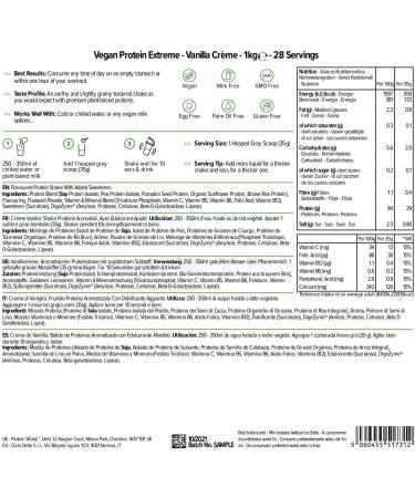 Protein Works Vegan Protein Extreme 1kg - 29g Plant Based Protein, Vitamin Blend, 28 Servings, Vanilla Cr me - Buy Online on GoSupps.com