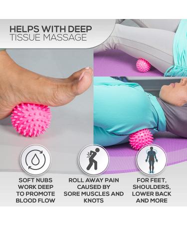Back Cracking Device Stretcher for Lower Back Pain Relief with Spiky Massage Ball - Red - Buy Online on GoSupps.com