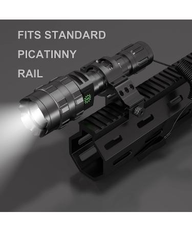 POVAST 1600 Lumens Tactical Flashlight with Picatinny Rail Mount - Remote Pressure Switch, USB Rechargeable - Matte Black - Buy Online on GoSupps.com