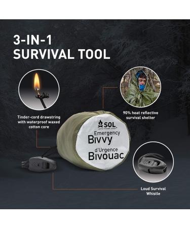 SOL 90% Reflective Emergency Bivvy - Green | Essential Outdoor Survival Gear - Buy Online on GoSupps.com