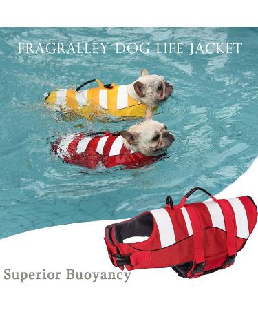 Fragralley Medium Dog Life Jacket in Bright Red | Swimming Safety Vest with Rescue Handle and High Visibility | Superior Buoyancy for Summer Adventures - Buy Online on GoSupps.com