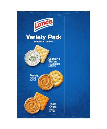Lance Sandwich Crackers Variety Pack - 20 Individually Wrapped Packs, 6 Sandwiches Each (3 Flavors) - Buy Online on GoSupps.com