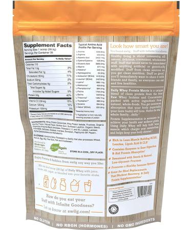 swiig Daily Whey Matrix Protein Powder - Madagascar Vanilla - 2.2 Pound Bag - Dietary Supplement with No Artificial Flavors, Colors, Sweeteners, or Fillers - Buy Online on GoSupps.com