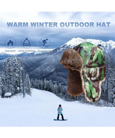 Jade.M.Lau Winter Trooper Trapper Hat - Unisex Russian Bomber Hat with Faux Fur & Ear Flap (Green, Small) - Buy Online on GoSupps.com