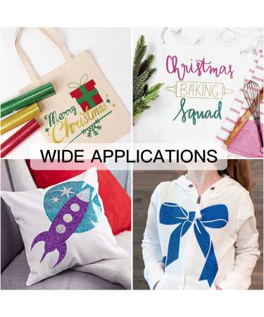 HTVRONT Glitter HTV Heat Transfer Vinyl Bundle - 12 Rolls | 10 x 5' Iron On Vinyl for Cricut & Cameo | Easy Cut & Weed Heat Transfer Vinyl - Buy Online on GoSupps.com