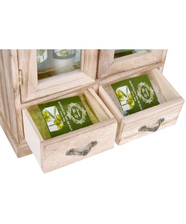 Buy BRUBAKER Cosmetics Olive Bath & Care Set in Wooden Cabinet | International Shipping Available - Buy Online on GoSupps.com