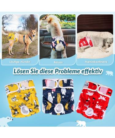 Slowton Washable Dog Diapers for Bitches - Soft High-Suction Eco-Friendly Adjustable Heat Pants for Incontinence & Heat - 3 Pack (Size M) - Buy Online on GoSupps.com