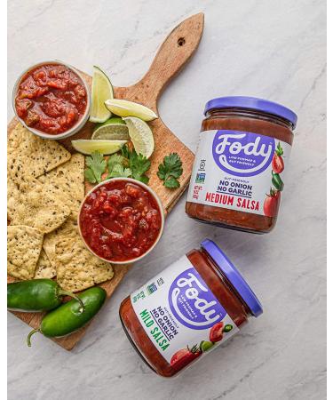 Fody Foods Vegan Mild Salsa | Chunky Tomato Jalapeno | Low FODMAP & Gut Friendly | Gluten & Lactose Free | Non GMO - Buy Online on GoSupps.com