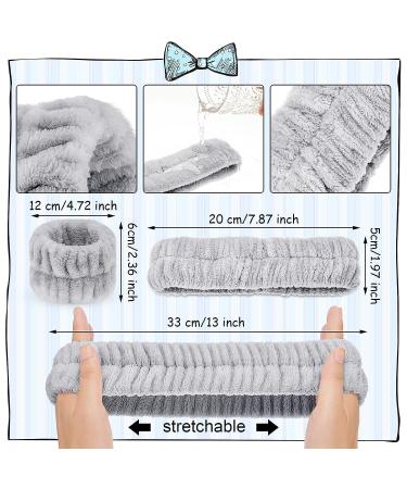 Giegxin 6-Piece Face Washing Wristbands & Headbands Set - Adjustable Elastic Bands for Spa, Yoga, Sports, Makeup & Shower - Blue Gray Color - Buy Online on GoSupps.com
