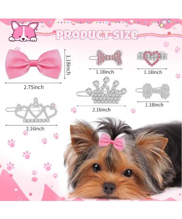 Janinka 29 Pcs Dog Hair Bows: 12 Pairs with Clips, 5 Tiara Crown Accessories | Cute Rhinestone Barrettes for Grooming - Buy Online on GoSupps.com