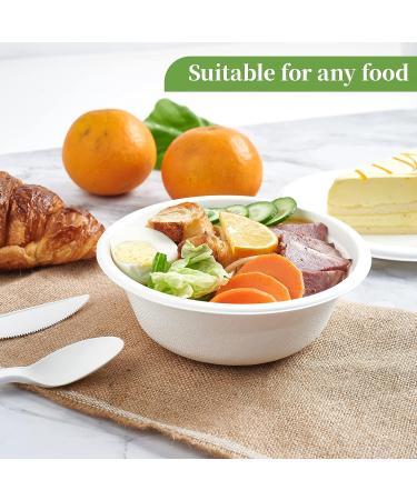 ECOLipak 150 Pack 12oz Compostable Biodegradable Paper Bowls - Eco-Friendly Sugarcane Soup Bowls for Salad & Dessert - Buy Online on GoSupps.com
