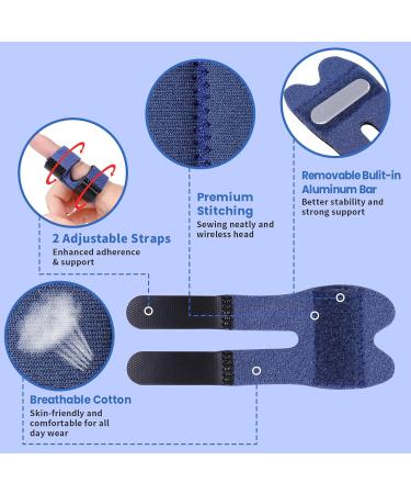 Thumb Finger Splints - Trigger Thumb Brace for Arthritis & Injury Relief - 4pcs Short Blue Protector for All Fingers - Buy Online on GoSupps.com