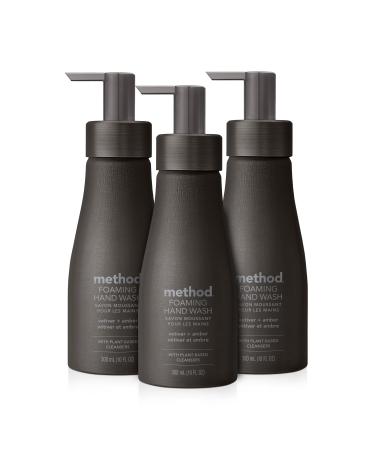 Method Premium Foaming Hand Wash Vetiver + Amber Reusable Black Aluminum Bottle Biodegradable Formula 10 fl oz (Pack of 3) - Buy Online on GoSupps.com