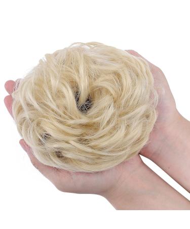 Silk-Co Hair Part with Rubber Band - Wavy Soft Dutt Hair Extensions for Messy Bun Updos - 45g Bleach Blonde Thickening Hair - Buy Online on GoSupps.com
