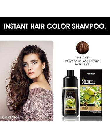 Mankani Herbal Hair Dye Shampoo 3-in-1 (Gold Brown) - Ammonia-Free, Long Lasting Color for Healthier Hair - 420mL - Buy Online on GoSupps.com