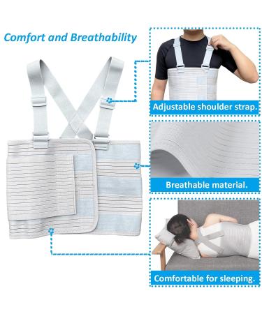 Rib Injury Chest Binder Brace for Cracked Ribs | X-Large Elastic Rib Support Belt - Men & Women Compression Wrap for Bruised Fractured & Dislocated Ribs - Buy Online on GoSupps.com