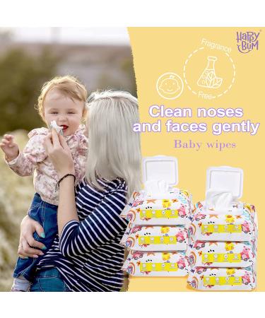 Baby Wipes - HAPPY BUM Saline Baby Wipes  Hypoallergenic  Unscented  180 Count (6 Packs of 30 Wipes) Saline Nose and Face Wipes - Buy Online on GoSupps.com