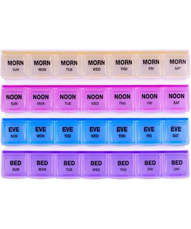 Apex 7-Day Mediplanner Pill Organizer | Weekly Color-Coded Easy-Open | Organize Medications & Vitamins for AM PM Evening & Bedtime International Shipping Available - Buy Online on GoSupps.com