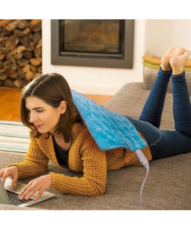 Pasonio Full Weighted Electric Heating Pad - Back Pain & Cramps Relief - 2.3lb Large Size - Moist & Dry Heat Therapy - Auto Shut Off - Washable - 12x24 - Buy Online on GoSupps.com
