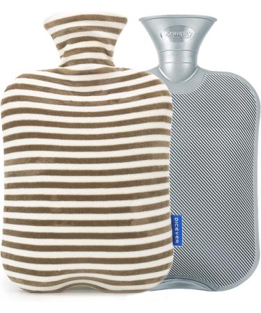 DICEVER 2L Hot Water Bottle with Cover - Brown | Cozy and Comfortable Warmth - Buy Online on GoSupps.com
