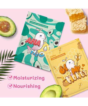 ZealSea Sheet Mask: Pack of 7 - Hydrating, Brightening, Moisturizing, Soothing | For All Skin Types | Kids Spa, Birthday Party Gifts for Women, Men, Girls - Buy Online on GoSupps.com