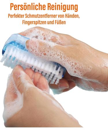 Amathings Double-Sided Hand Washing Brush Set - 3 Universal Cleaning Brushes for Hands & Surfaces (Blue) - Nail & Hand Cleaning Tools - Buy Online on GoSupps.com