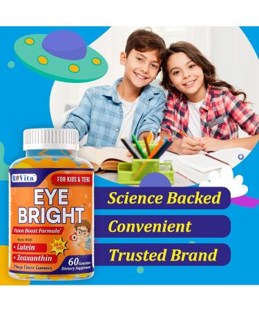 ROVita Lutein Zeaxanthin Gummies for Kids & Teens Eye Nutrient Gummies with 10mg Lutein & 2mg Zeaxanthin Vegan Non-GMO Mango Flavor 60 Gummies - Buy Online on GoSupps.com