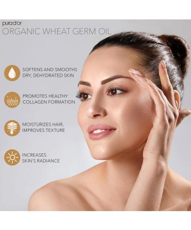 PURA D'OR ORGANIC Wheat Germ Oil (16 Oz x2 32 Oz) 100% Pure & Natural USDA Certified Cold Pressed Carrier Oil - Vitamin E Rich Moisturizing & Nourishing Anti-Aging Properties - Healthy Hair Growth Natural 16 Fl Oz (Pack  - Buy Online on GoSupps.com