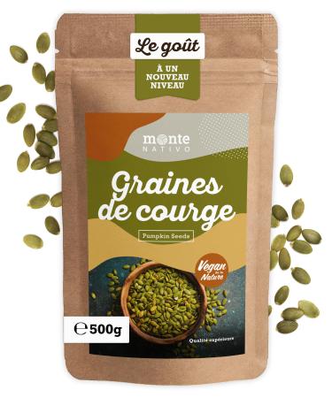 Graines de Courge crues Monte Nativo (500g) - Graines de Courge nature - Pumpkin Seeds raw - pices aromatiques s ch es avec soin id ales pour Cuisiner et Assaisonner - Ar me et Go t intenses Graines de citrouille 500 g (Lot de 1)