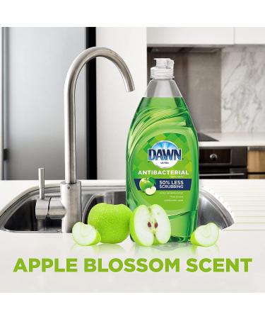Dawn Antibacterial Apple Blossom Dish Soap 19.4 oz - Pack of 4 + 2 Sponges - Buy Online on GoSupps.com