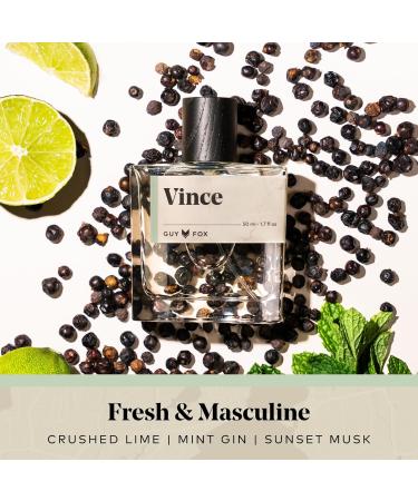 GUY FOX - Vince - Cologne For Men | Crushed Lime Mint Gin & Sunset Musk | Fresh Masculine Men's Cologne | Men s Fragrance | 1.7 Fl Oz - Buy Online on GoSupps.com