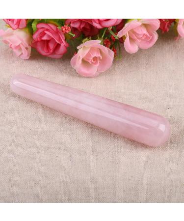 Rose Quartz Gua Sha & Jade Massage Tool - 1 Piece Polished Crystal Staff for Health & Relaxation | International Shipping Available - Buy Online on GoSupps.com