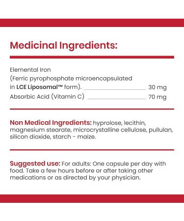 Ferosom Forte LCE Liposomal Iron Iron Supplement Capsule Gentle on the Stomachs 30g Elemental Iron with Vitamin C One-A-Day Easy to Swallow Iron Pills for Women and Men 20 Vegan Iron Capsules - Buy Online on GoSupps.com