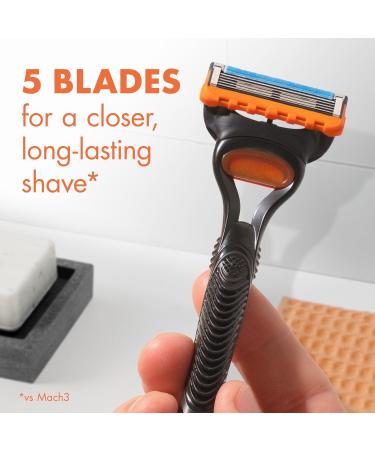 Gillette Fusion5 Men's Razor Includes 1 Handle + 2 Refills 1 count (Pack of 1) Blue and Silver - Buy Online on GoSupps.com