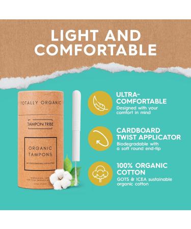 Tampon Tribe Organic Cotton Super Tampons 14 Count - Non-Toxic, Unscented, Chemical-Free - Pack of 3 - Buy Online on GoSupps.com