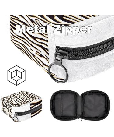 Stylish Zebra Print Menstruation Pad Bag with Zipper - Women's Tampon & Napkin Organizer - Buy Online on GoSupps.com