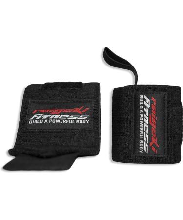 Raigeki Fitness Wrist Bandages 2 Set - Extra Strong Hold for Strength Training Unisex Black Wrist Wraps + Training Plans - Buy Online on GoSupps.com