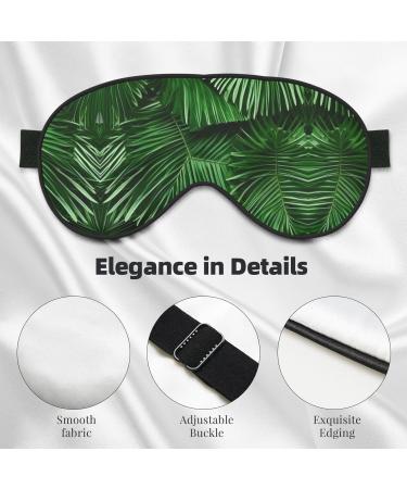 Cute Green Palm Leaves Eye Mask - Double-Sided Sleep Mask for Ultimate Light Blocking & Comfort | Enhance Sleep Quality - Buy Online on GoSupps.com