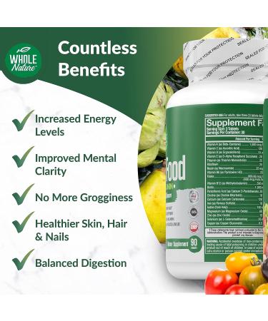 Whole Nature Whole Food Multivitamin for Men and Women with Digestive Enzymes, Probiotics, and Omegas - Plant Based, Non GMO - Buy Online on GoSupps.com