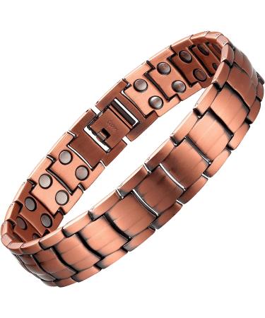 Men's Adjustable Black Copper Bracelet with 3500 Gauss Magnets - Buy Online on GoSupps.com