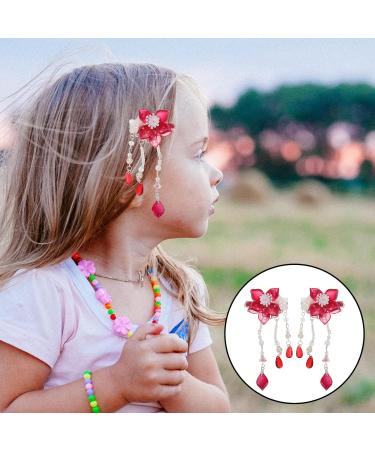 Lurrose 1 Pair Chinese Hair Clip Tassel Flower Hair Clips Hair Barrettes Sweet Hair Pins Hanfu Hair Accessories For Girl Teens Kids Toddlers - Buy Online on GoSupps.com