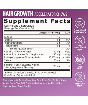 FORCE FACTOR Hair Growth Accelerator Soft Chews Lustriva & Biotin to Promote Thicker Stronger Fuller Hair Hair Growth Vitamins for Women + Amazing Ashwa Complete Calm with KSM-66 Ashwagandha - Buy Online on GoSupps.com