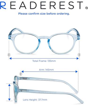 Readerest Blue Light Blocking Reading Glasses - Light Blue (2.00x Magnification) | Stylish Computer Eyeglasses for Men & Women - Antiglare UV Protection Reduce Eye Strain - Buy Online on GoSupps.com
