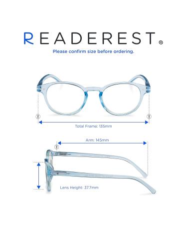Readerest Blue Light Blocking Reading Glasses - Stylish Eye Strain Relief Computer Eyeglasses (Light Blue 1.50 Magnification) with UV Protection - Unisex Design - Buy Online on GoSupps.com