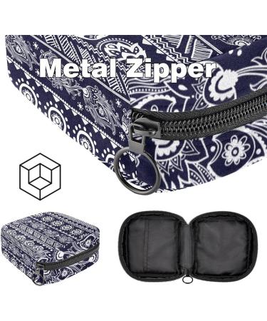 Retro Napketten Storage Bag | Ethnic Boho Flower Pattern | Portable Menstruation Cup Bag with Zipper for Teens & Women - Buy Online on GoSupps.com