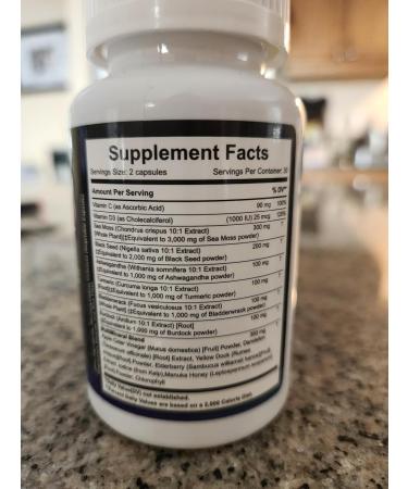 Irish SEA Moss 3000MG Black Seed Oil 2000MG AHSWAGANDHA1000 MG & Burdock Root 1000 MG - Buy Online on GoSupps.com