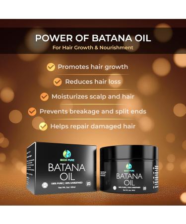 Premium Raw Batana Oil Pure & Unrefined - Advanced Hair Regrowth & Scalp Therapy Device - Supports Fuller Healthier Hair & Skin - For Men & Women 2 OZ - Buy Online on GoSupps.com