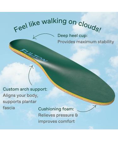 Fulton Custom Molding Cork Shoe Inserts for Women - Pain Relief Orthotic Insoles with Plantar Fasciitis Arch Support - Women's Size 9 - Buy Online on GoSupps.com